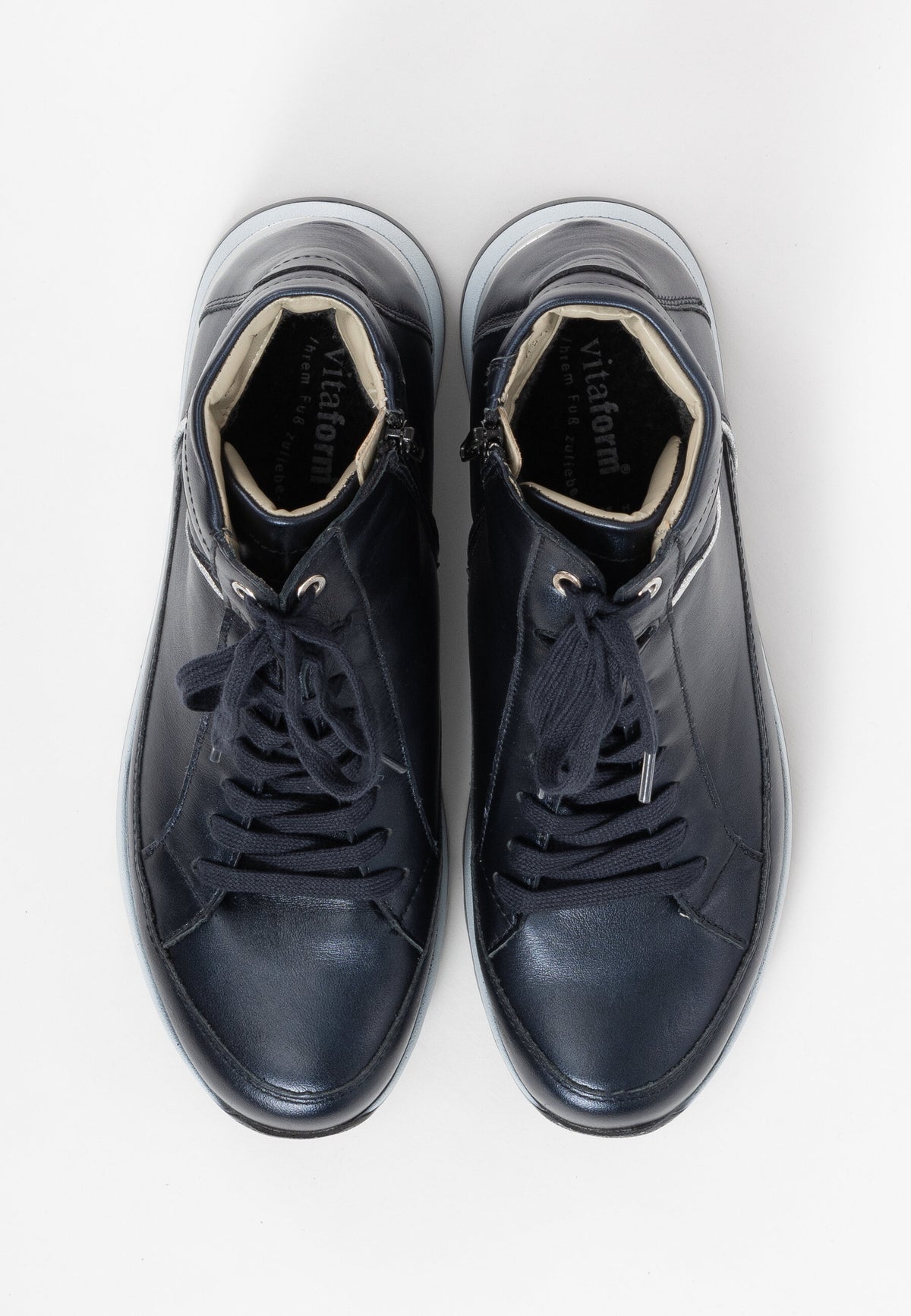 trendy sneaker boots zacht nappaleer navy