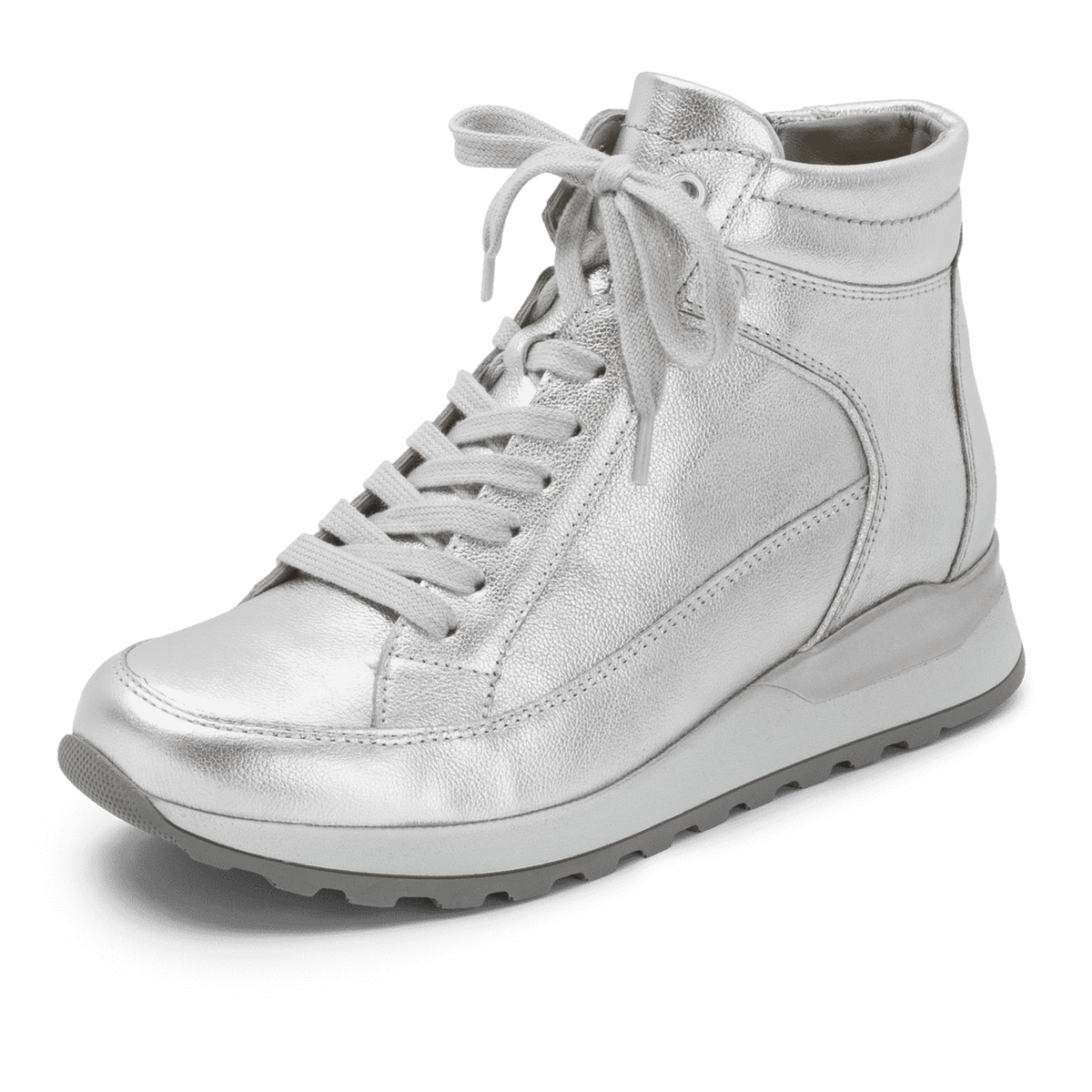 trendy sneaker boots zacht nappa leer zilver