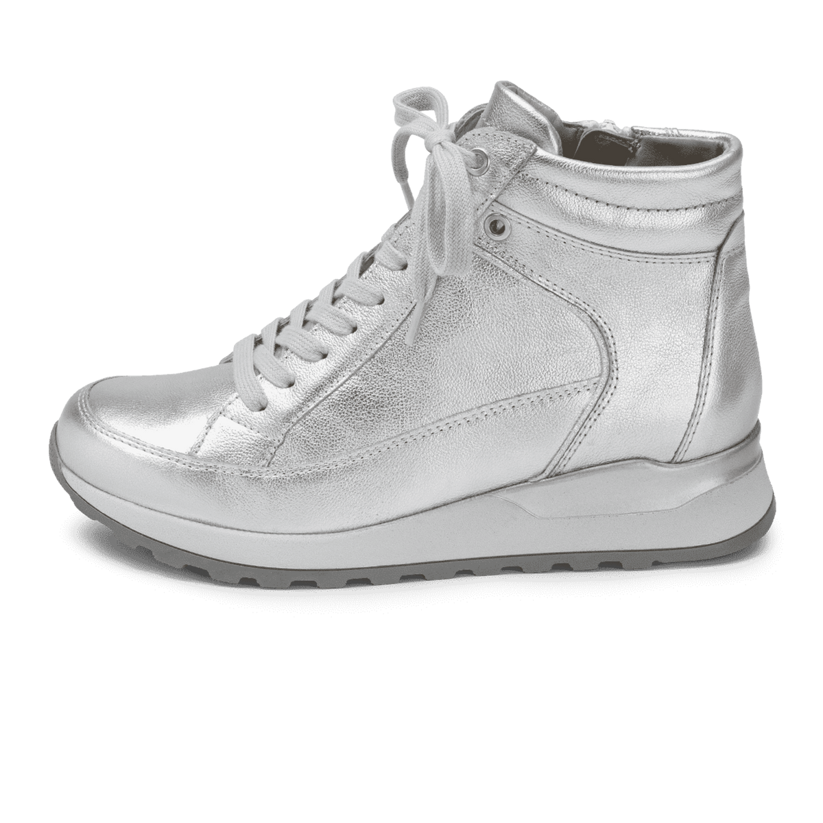 trendy sneaker boots zacht nappa leer zilver