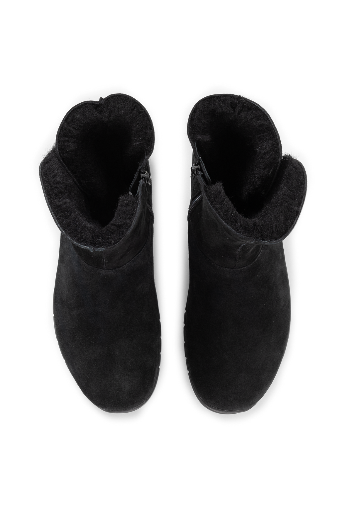 warme lamsvacht laarzen suède zwart